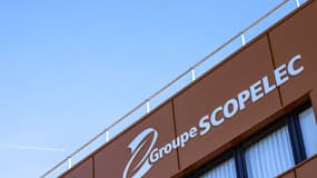 Le logo de Scopelec sur un bâtiment d'entreprise à Saint-Orens-de-Gameville, dans le sud-ouest de la France, le 19 septembre 2022.