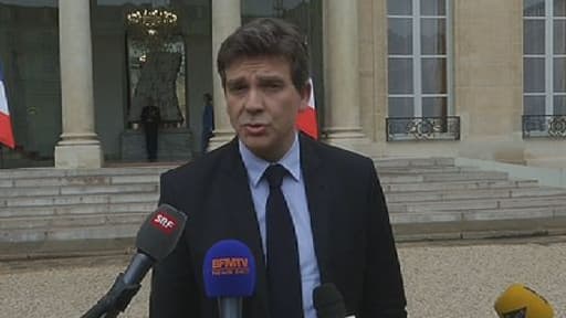 Arnaud Montebourg à la sortie d'un conseil des ministres.