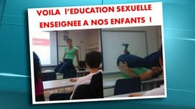 Sur son site internet, Civitas a publié des photos, soi-disant prises en France, "d'éducation sexuelle telle qu'enseignée" à l'école publique.