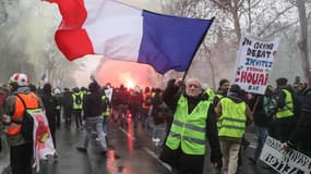 Mobilisation des gilets jaunes à Paris le 19 janvier. 