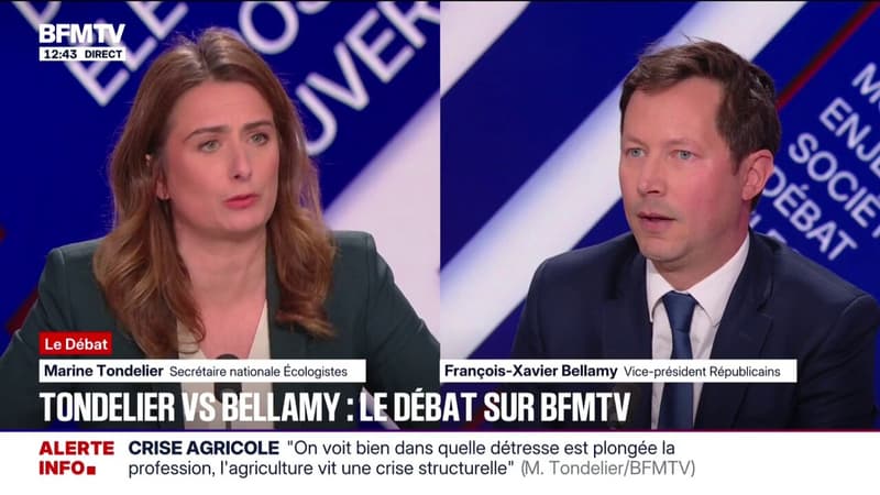 "La France Insoumise est le plus grand danger pour la démocratie française", déclare François-Xavier Bellamy (vice-président des Républicains)