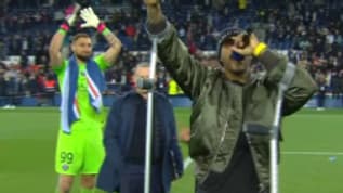 Presnel Kimpembe qui chambre après PSG-Lens, 15 avril 2023 Presnel Kimpembe qui chambre après PSG-Lens, 15 avril 2023
