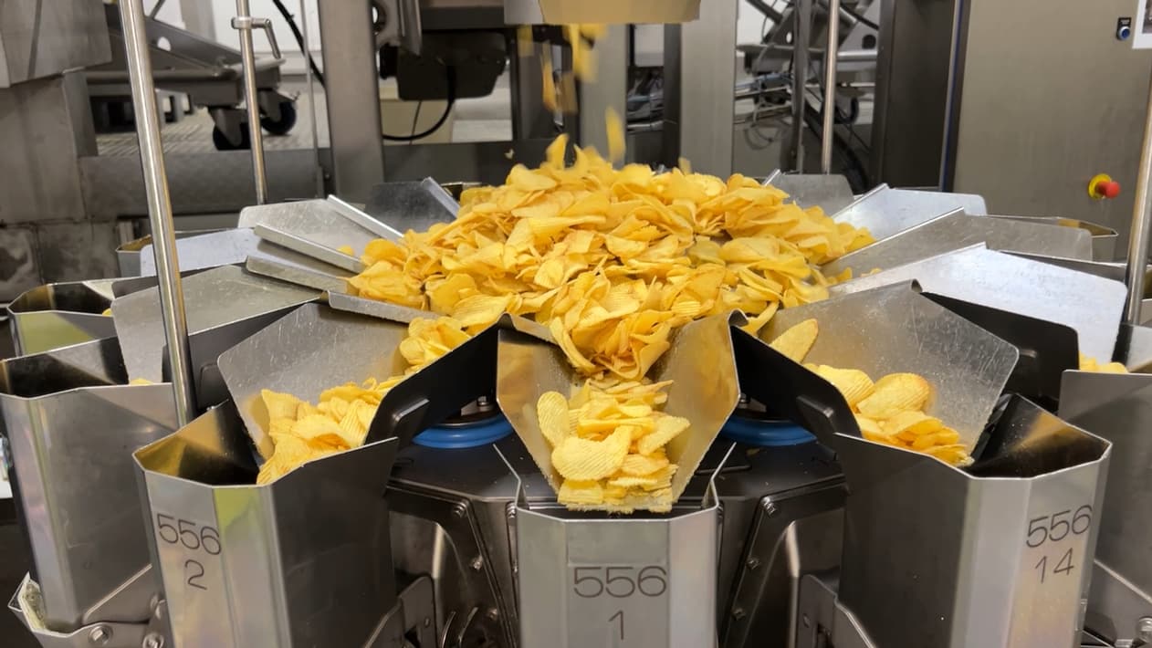 Des chips de la marque Brets en cours de fabrication dans l'usine bretonne du groupe Altho. Des chips de la marque Brets en cours de fabrication dans l'usine bretonne du groupe Altho.