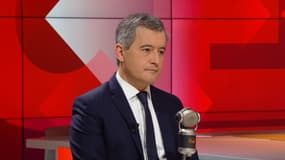 Le ministre de l'Intérieur, Gérald Darmanin, sur le plateau du "Face à face" de BFMTV-RMC le lundi 4 décembre 2023