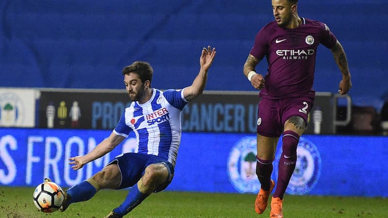 Will Grigg inscrivant le but de la victoire face à Manchester City - AFP