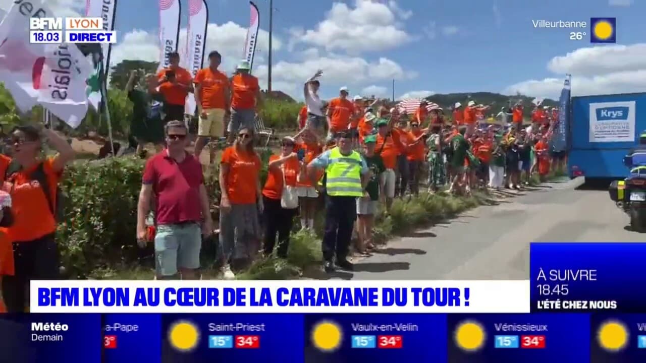 BFM Lyon au cœur de la caravane du Tour de France, de passage dans le Beaujolais