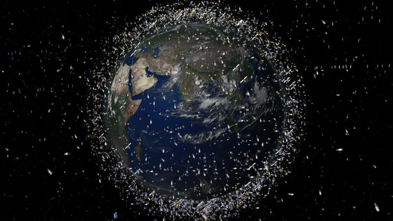 Une vue des débris qui gravitent autour de la Terre.