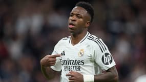 L'attaquant du Real Madrid Vinicius Jr face à Salzbourg en Ligue des champions le 22 janvier 2025