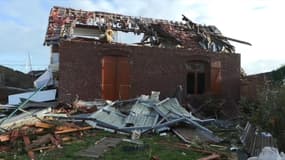 Une maison détruite après le passage d'une mini-tornade sur Bihucourt (Pas-de-Calais) dimanche 24 octobre 2022