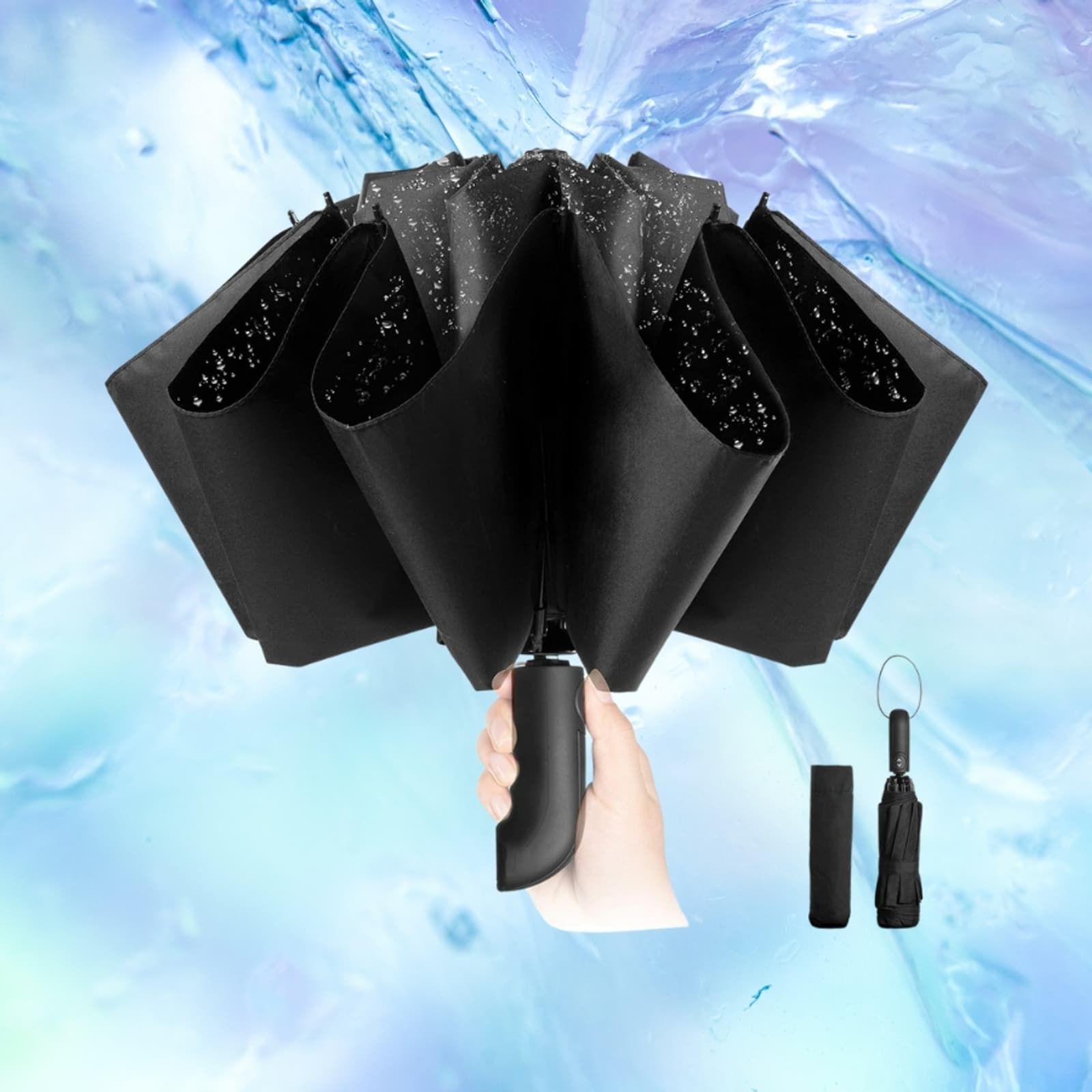 Parapluie Inversé Smati Motif Nuages - Tons Bleus, Neuf Avec étiquettes, Unisexe