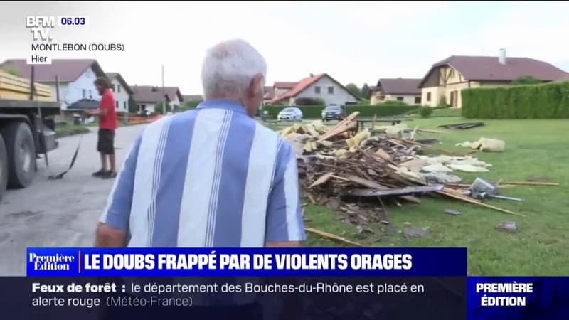 Orages: des dizaines de maisons endommagées dans la commune de Montlebon, dans le Doubs 