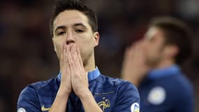 Samir Nasri après le coup de sifflet final signifiant la défaite de la France face à l'Ukraine, le 15 novembre 2013