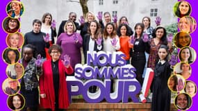 La main peinte en violet, elles posent: une "bande de femmes Insoumises" créée pour contrer le sexisme en politique