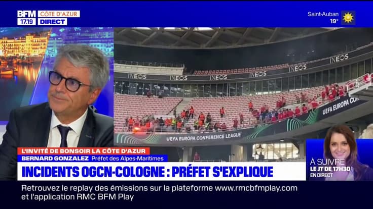 Incidents Nice-Cologne: le préfet des Alpes-Maritimes met en cause "la configuration du stade"