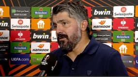 Gennaro Gattuso au micro de RMC Sport après AEK-OM en Ligue Europa, le 09/11/2023