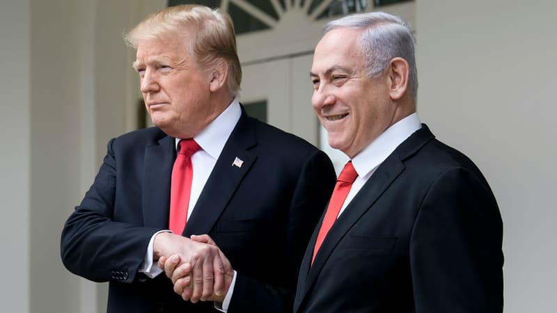 Donald Trump et Benjamin Netanyahu lors d'une rencontre à la Maison Blanche, le 25 mars 2019