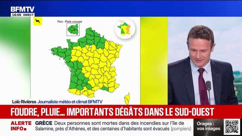 Orages: une grande partie de l'Hexagone en vigilance jaune pour risques d'orages