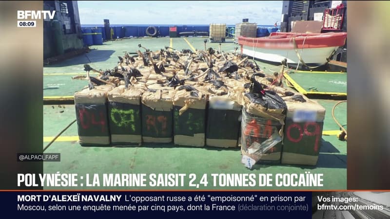 La Marine nationale saisit 2,4 tonnes de cocaïne au large de la Polynésie française