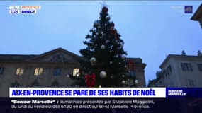 Aix-en-Provence: les habitants rassemblés pour l'illumination du sapin de Noël