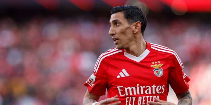 Angel Di Maria sous le maillot du Benfica, en avril 2025