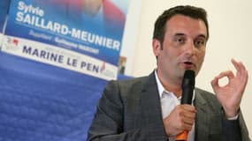 Le vice-président du Front national Florian Philippot à Laon, dans le nord-est de la France