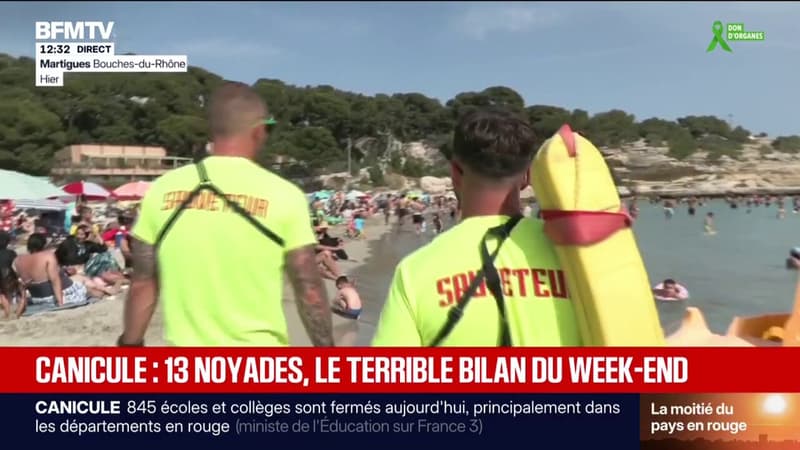 Au moins 13 morts par noyade ce week-end
