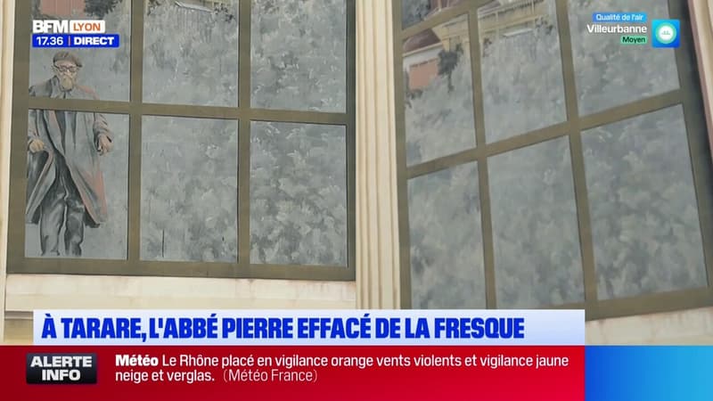 Tarare: l'abbé Pierre effacé de la fresque qui lui rendait hommage sur l'église Sainte-Madeleine