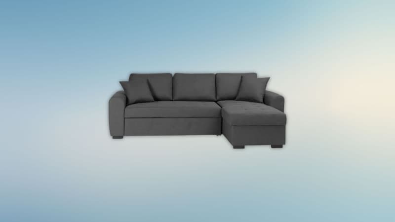 Le prix de ce canapé d'angle convertible est tellement en chute qu'on croirait à un déstockage du produit