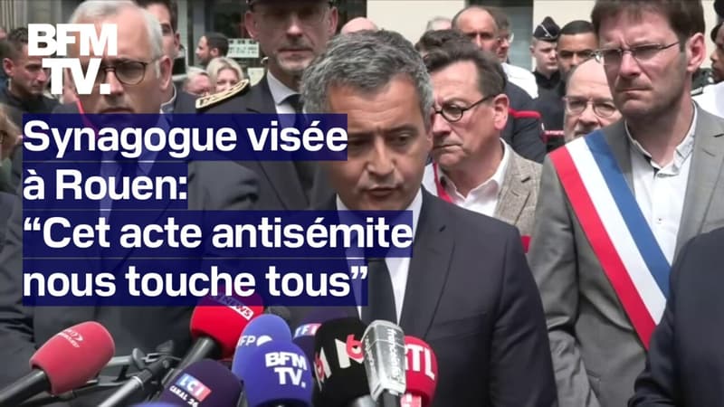Synagogue visée à Rouen: la déclaration de Gérald Darmanin sur l'attaque en intégralité