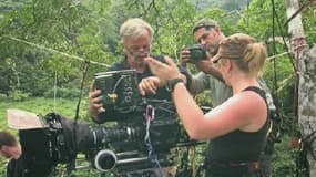 L'équipe de Luc Jacquet pendant le tournage du documentaire "Il était une fois la forêt"