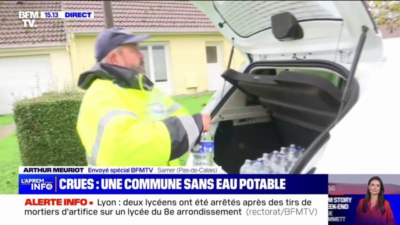 Crues dans le Pas-de-Calais: la commune de Samer organise une distribution d'eau potable aux sinistrés