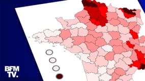 Le taux d'incidence hebdomadaire par département au 23 février 2021