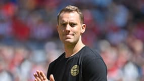 Manuel Neuer lors de la présentation de l'équipe du Bayern, juillet 2023