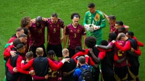L'équipe de Belgique face à la France à l'Euro 2024