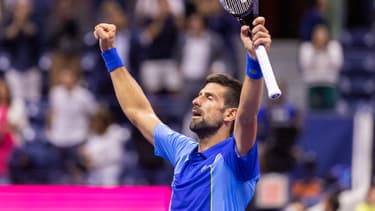 Novak Djokovic le 2 septembre 2023 après sa victoire au troisième tour de l'US Open