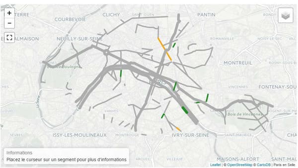 L'association Paris en Selle a créé une carte des aménagements du plan vélo réalisés à Paris.