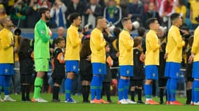 Durant le match contre le Paraguay