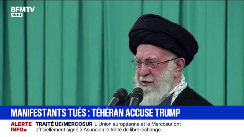 Révolte en Iran: le guide suprême iranien Ali Khamenei dénonce "l'implication" de Donald Trump