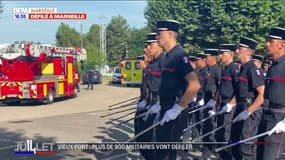 14-Juillet: la préparation des sapeurs-pompiers d'Aix-en-Provence avant le défilé parisien