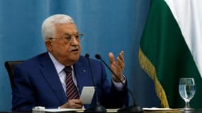 Le président de l'Autorité palestinienne Mahmoud Abbas à Ramallah, en Cisjordanie occupée, le 12 mai 2021