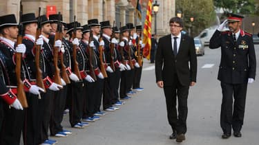 Carles Puigdemont, le 2 octobre 2017. Le président de la Catalogne a fait savoir que la région pourrait proclamer son indépendance d'ici la fin de la semaine.