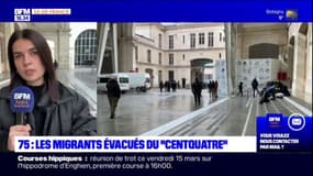 Paris: des migrants évacués du centre culturel "Centquatre"