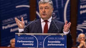 Le président ukrainien Petro Poroshenko au Conseil de l'Europe à Strasbourg, le 11 octobre 2017