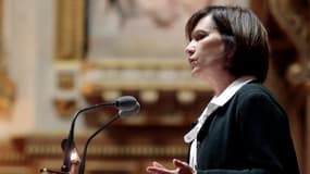 Laurence Rossignol, alors sénatrice de l'Oise, s'exprime à la tribune du Sénat, à Paris, le 28 octobre 2013.