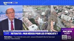 Retraites: pour Éric Woerth, "tous ces manifestants défilent contre leurs propres enfants et contre eux-mêmes"