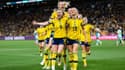 La Suède célébrant un but de Kosovare Asllani lors de la Coupe du monde féminine, à Brisbane le 19 août 2023