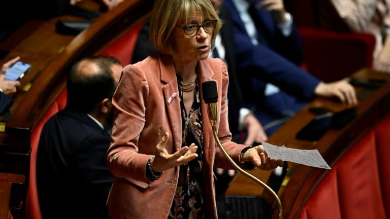 La ministre du Commerce et des PME Véronique Louwagie lors d'une séance de débat sur la première partie du projet de loi de finances 2025 à l'Assemblée nationale, à Paris, le 23 octobre 2024