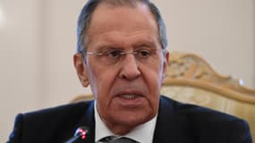 Le ministre russe des Affaires étrangères, Sergey Lavrov, rencontre son homologue syrien à Moscou, le 21 février 2022.
