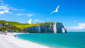 La plage d’Etretat, en Seine-Maritime