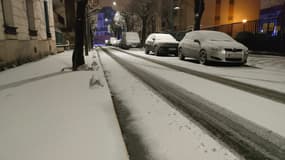 Une rue enneigée à Pantin, le jeudi 18 janvier 2023.
